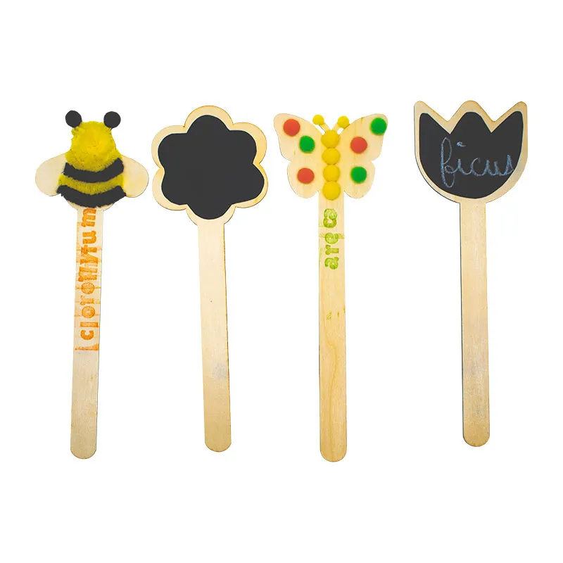 Pics à fleurs en bois à décorer Printemps 12pcs - 3+-1