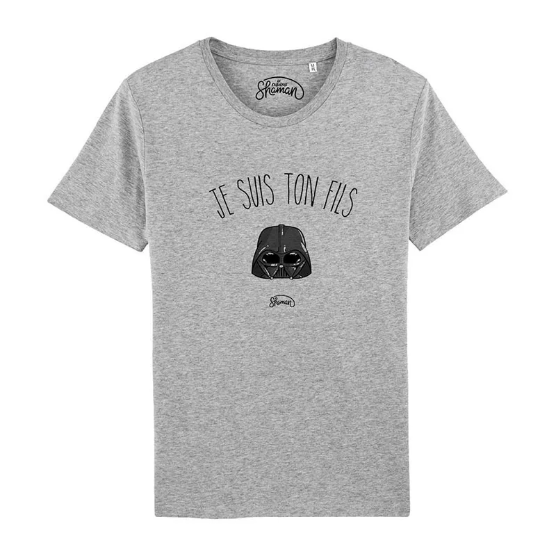 T-shirt Homme BIO Je suis ton fils - Gris chiné-0
