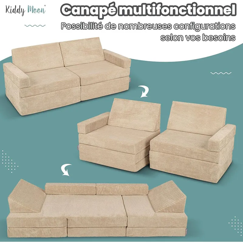 Canapé pliant pour enfant Vert - 110x70x30cm-5