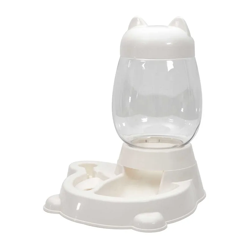 Distributeur eau & croquettes pour animaux Blanc --1