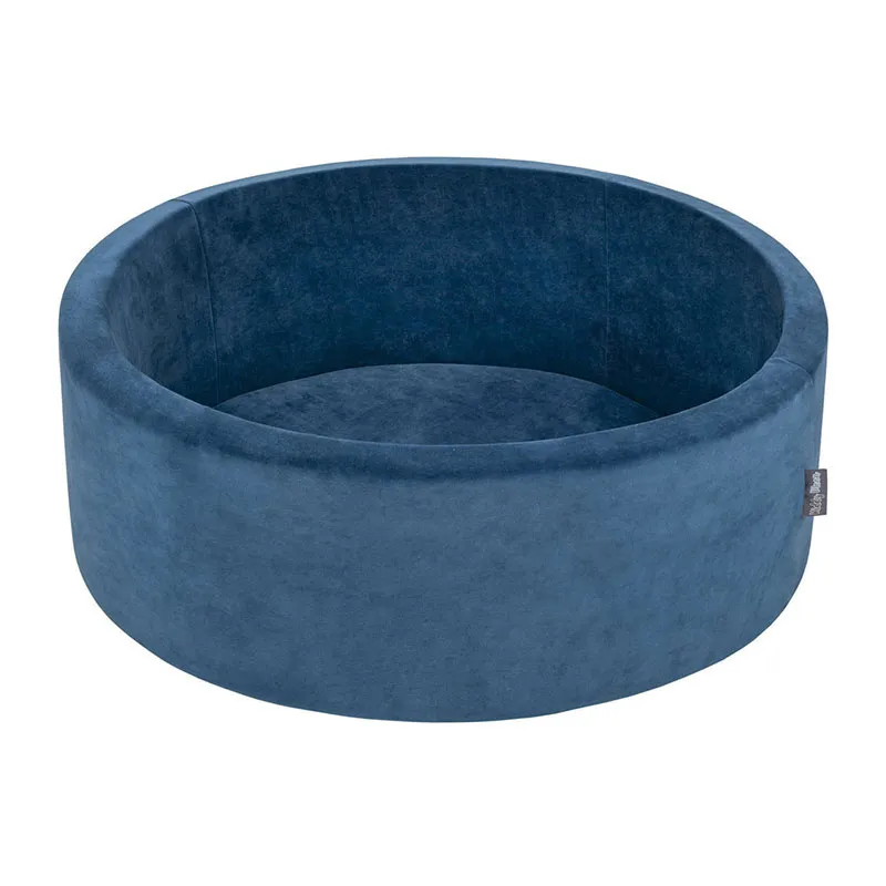 Piscine balles Velours Bleu/Beige + 200b. - 90x30cm-1