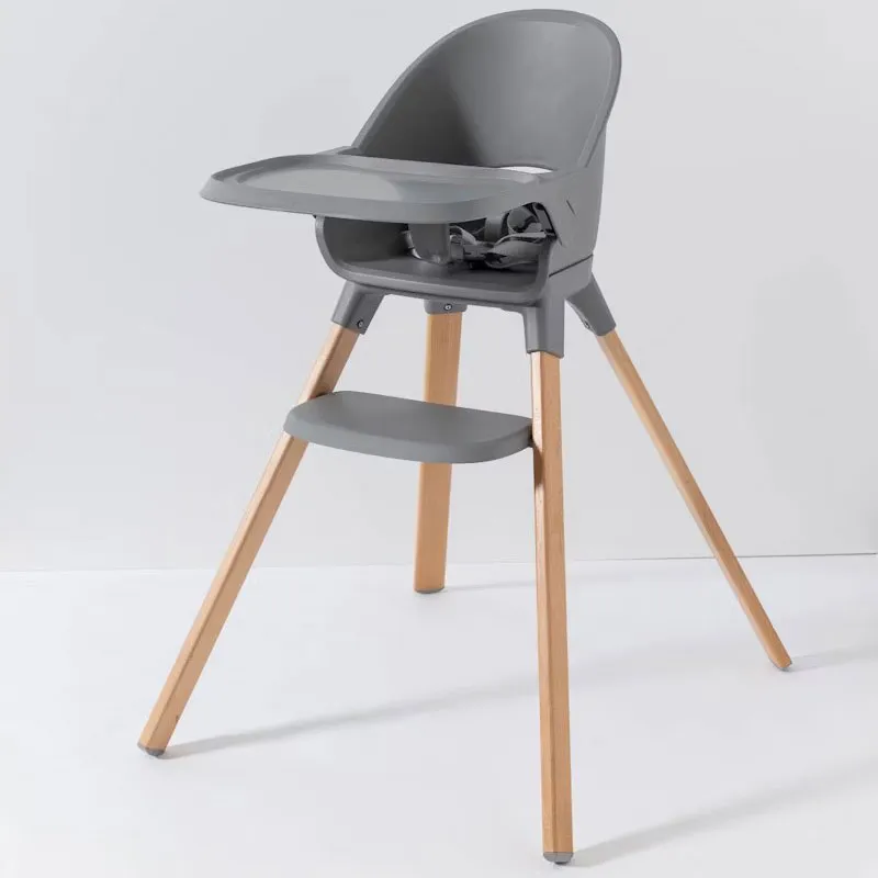 Chaise haute évolutive + Coussin Gris - 6m+-3