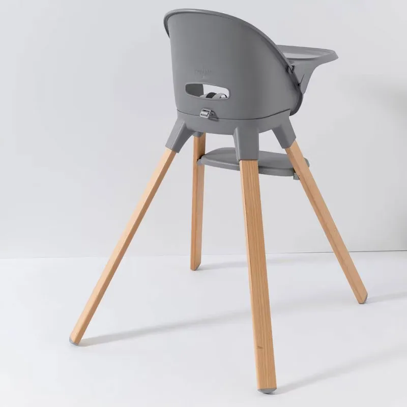 Chaise haute évolutive + Coussin Gris - 6m+-4