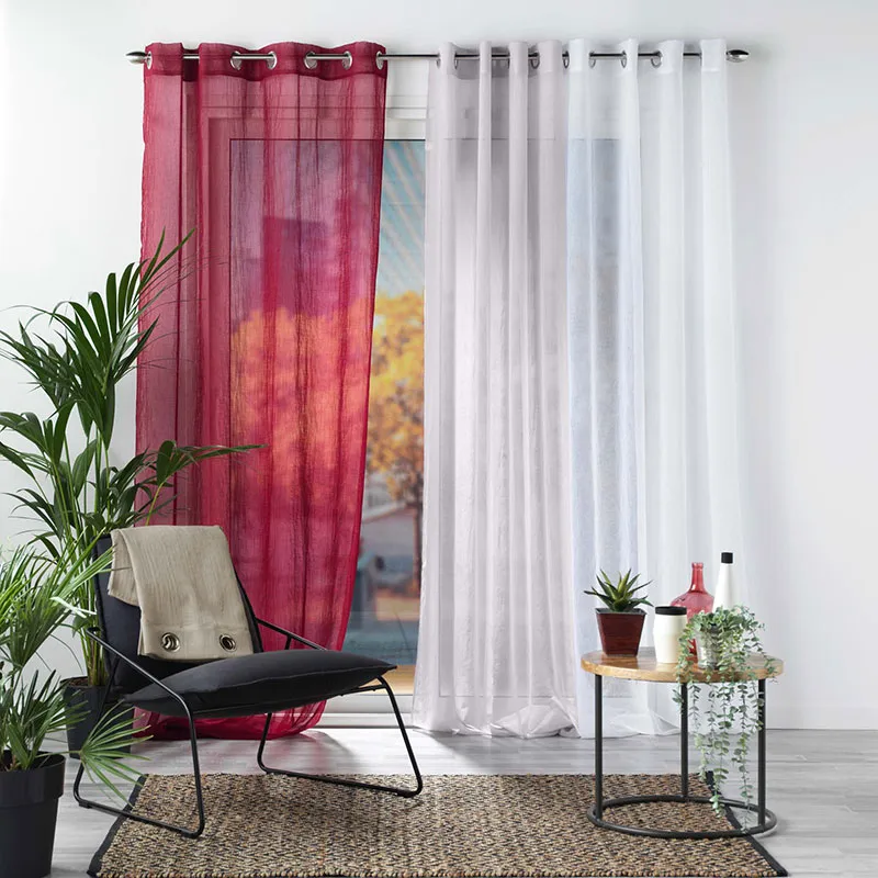 Voilage à oeillets Telma Rose - 140x240cm-3