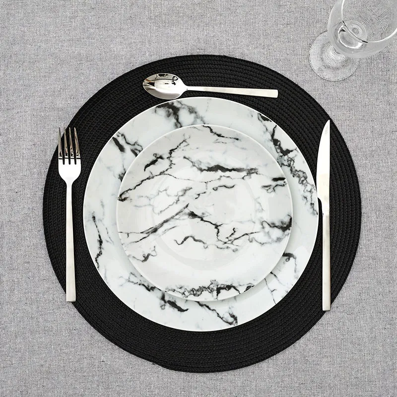 6 Assiettes effet Marbre - Ø26cm-1