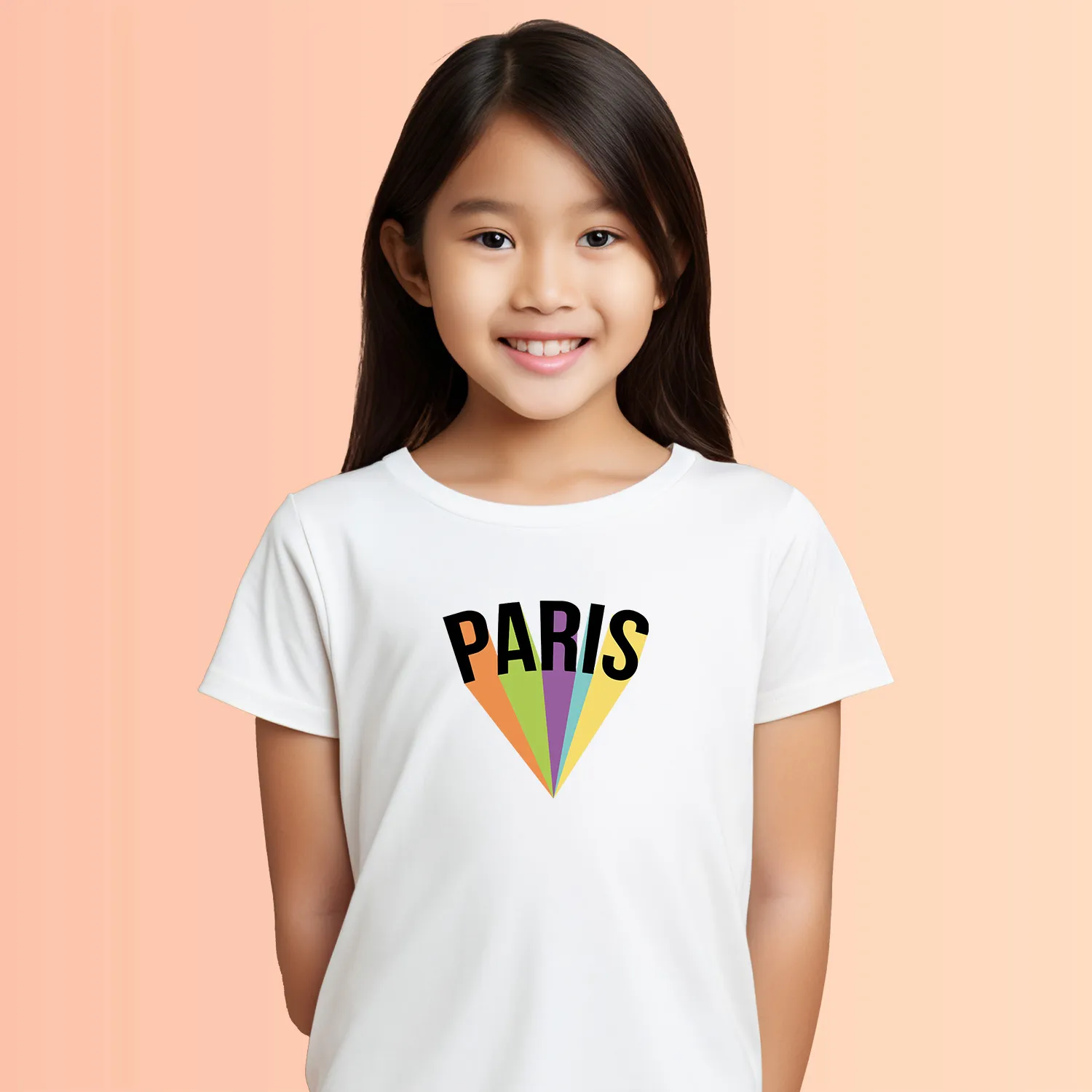T-shirt Fille Paris BIO - Blanc-0