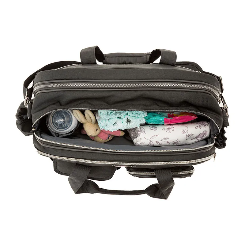 Couffin nomade/Sac à langer Pod Noir - 42x75cm-5