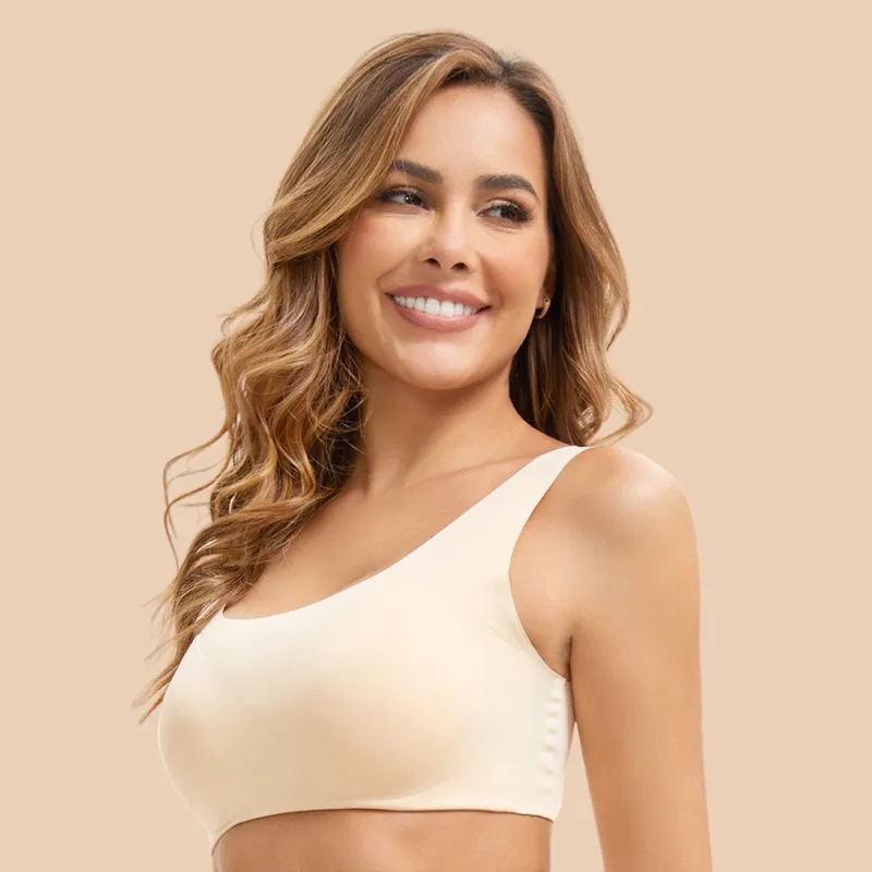 Soutien-gorge de sport bonnets amovibles  - Nude-3