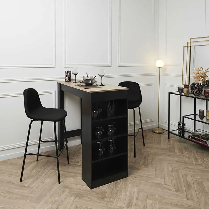 2 Chaises de bar Giulia Noir - 46x48,2x100cm-0