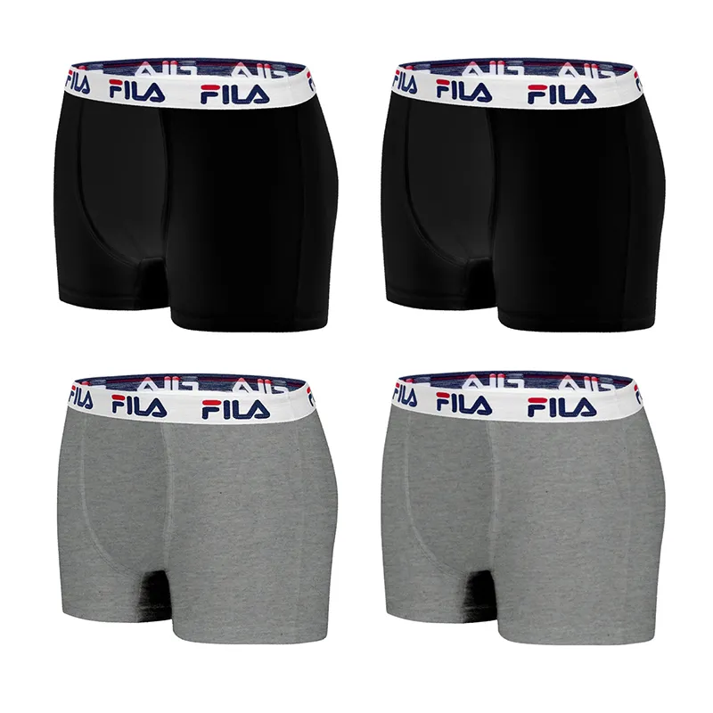 4 Boxers Homme Fila - Noir/Gris-5