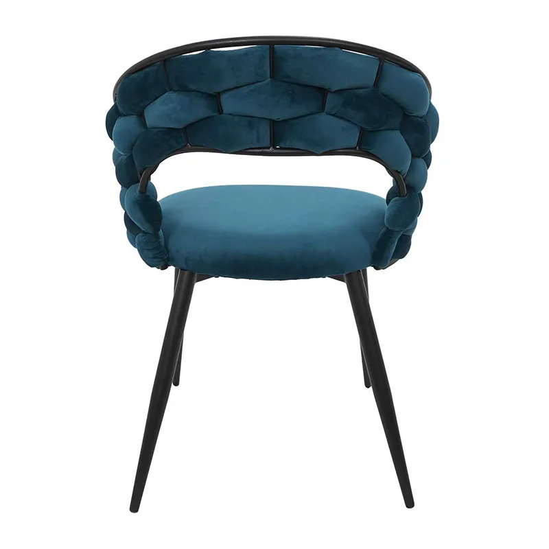 Fauteuil Velours Sawyer Bleu canard - 62x54x183cm-4