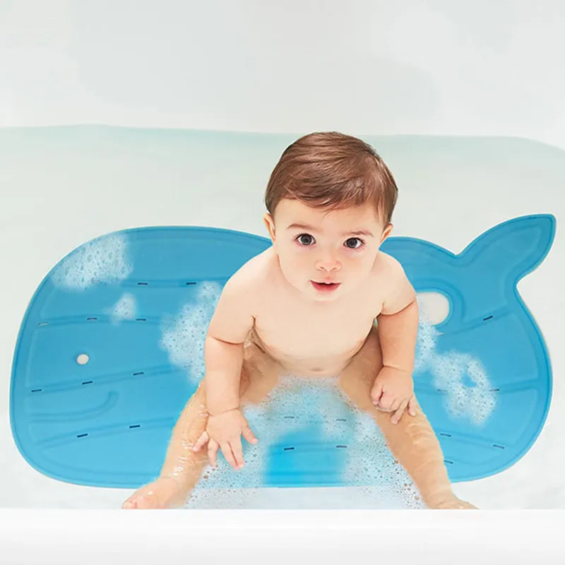 Tapis de bain antidérapant Moby Baleine Bleu - 0m+-0