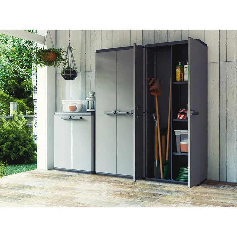 Armoire Basse Più Gris/Noir - 68x39x83cm-1