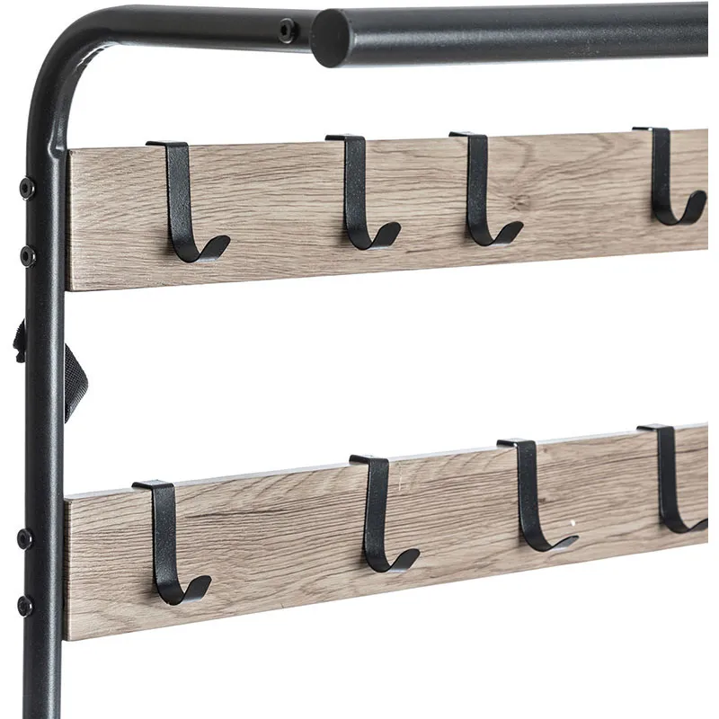Penderie 2 étages Jano Noir - 73,5x34x170cm-1