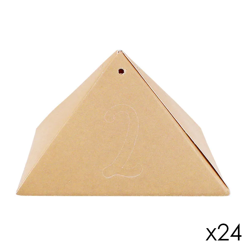 Boîtes triangles carton. Calendrier de l'Avent 24pcs - 3+-0
