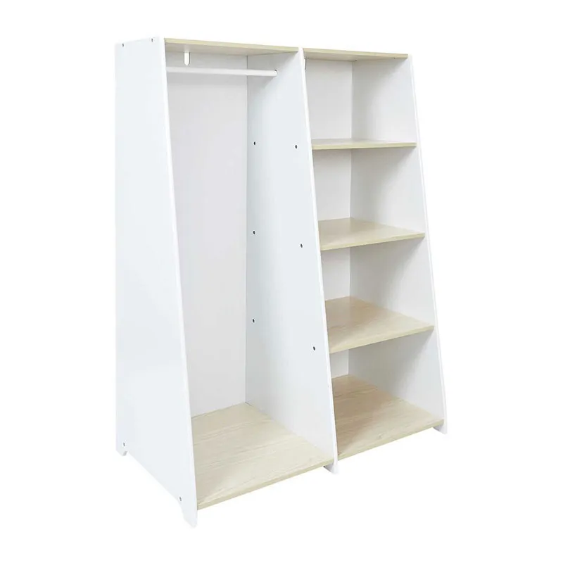 Armoire Scandinave Blanc/Beige - 90x48x120cm-2