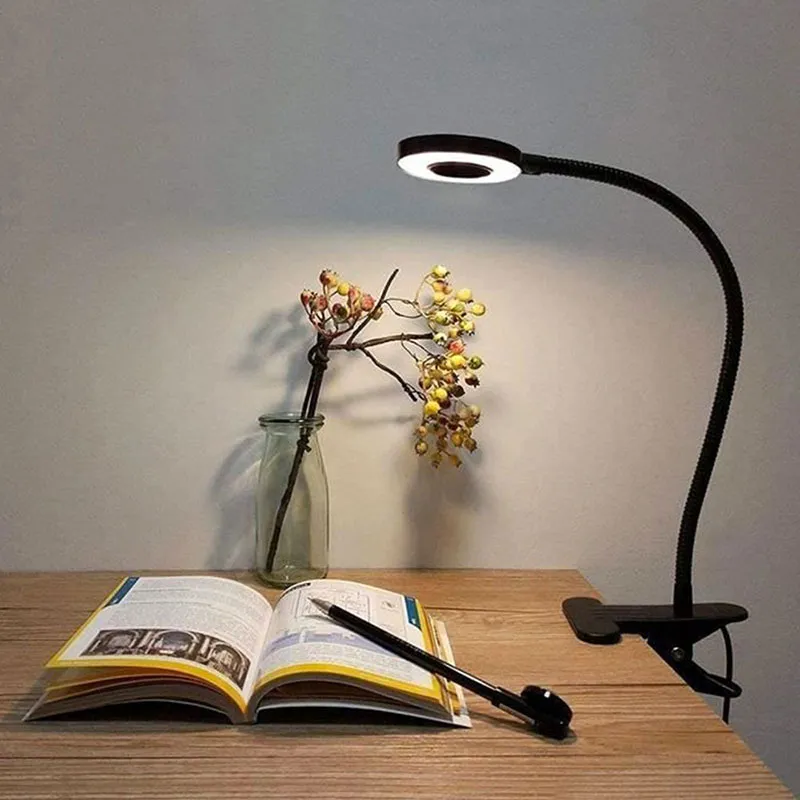 Lampe de bureau LED à pince - Noir-8