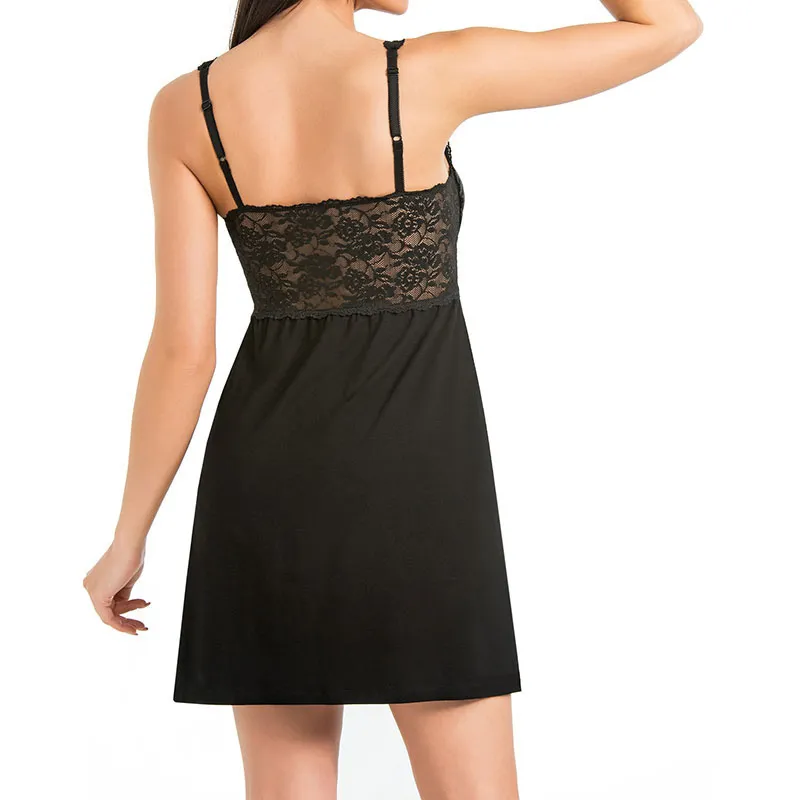 Nuisette Dentelle Grand Bonnet - Noir-1
