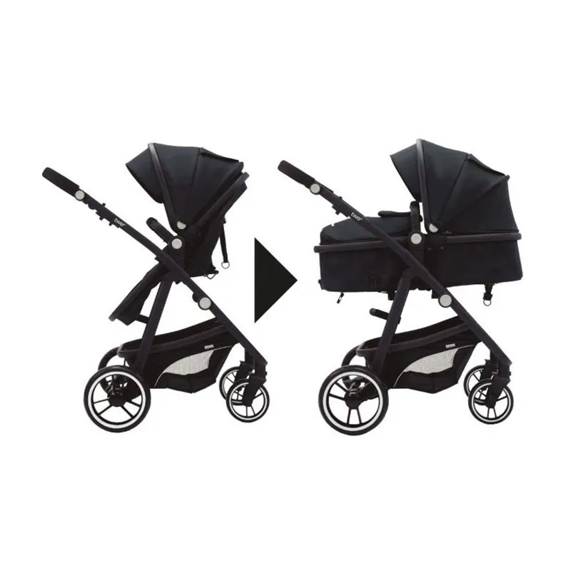 Duo Poussette convertible Two+2 + Coque Noir - 0m+-6
