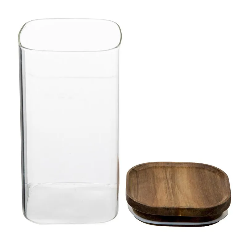 Bocal verre couvercle Acacia - 1,3L-1