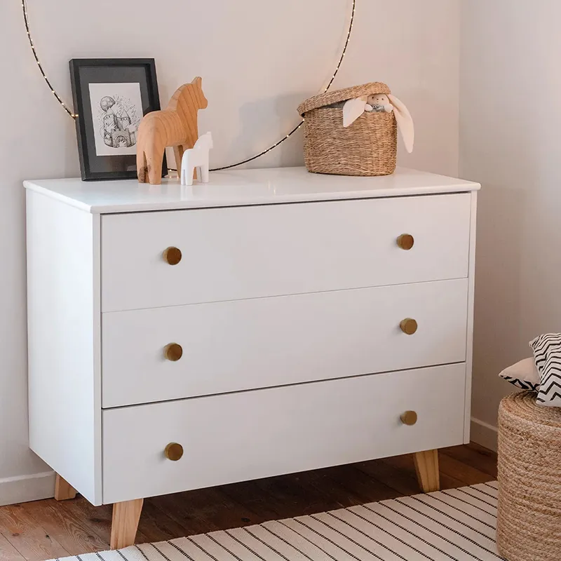 Commode bébé Cocon Blanc - 90x86x45cm-0