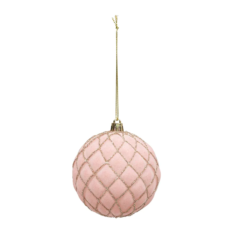 9 Boules pailletées coffret Rose - ø8cm-8