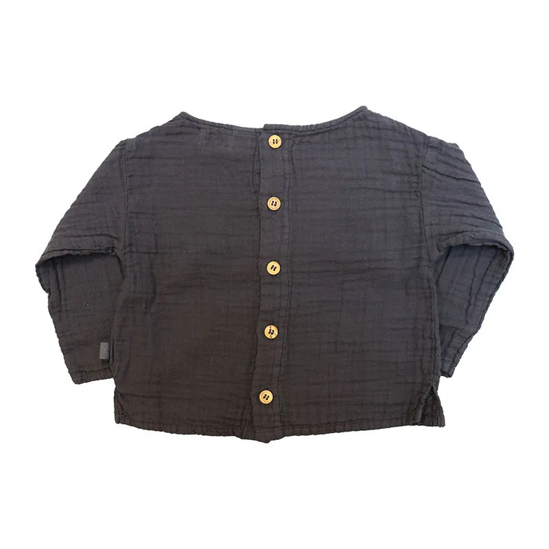 Blouse ML Coton BIO Nino - Charcoal-1