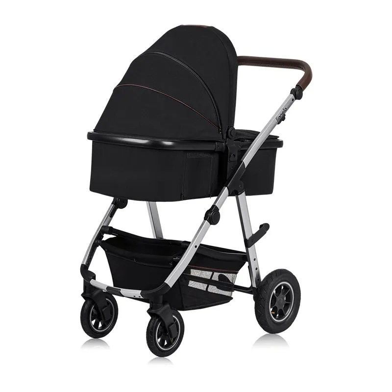 Trio Poussette Amber + Nacelle + Cosy Gr.0+ Black Silver-12
