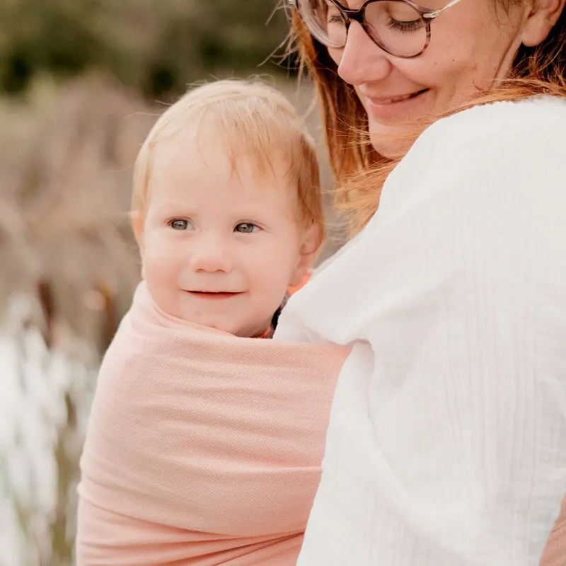 Écharpe sans noeud Sling Coton BIO Abélia Rose - 0m+-0