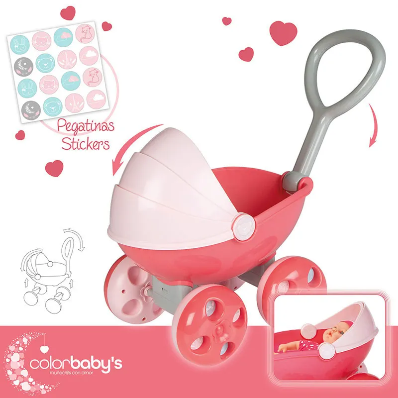 Poussette chariot pour poupée 2en1 - 18m+-3