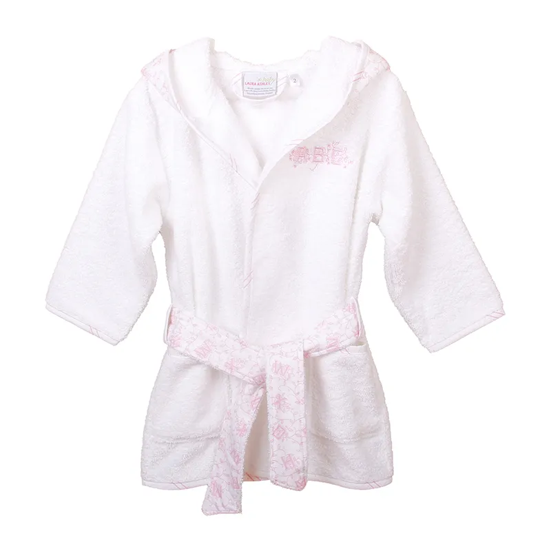 Peignoir capuche Alphabet Rose-0
