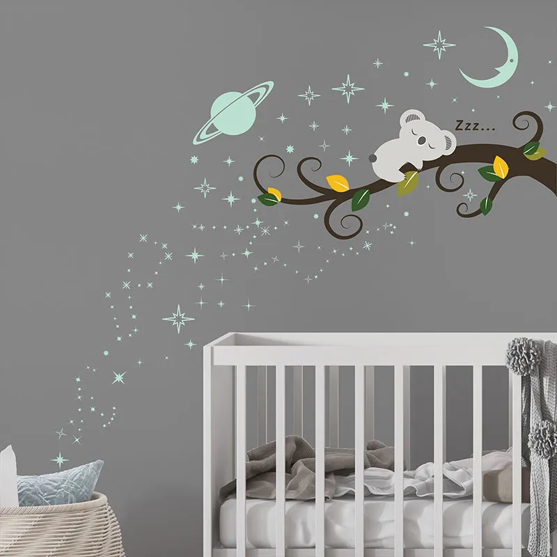 Stickers Phospho. - Koala endormi & Ciel brillant-3