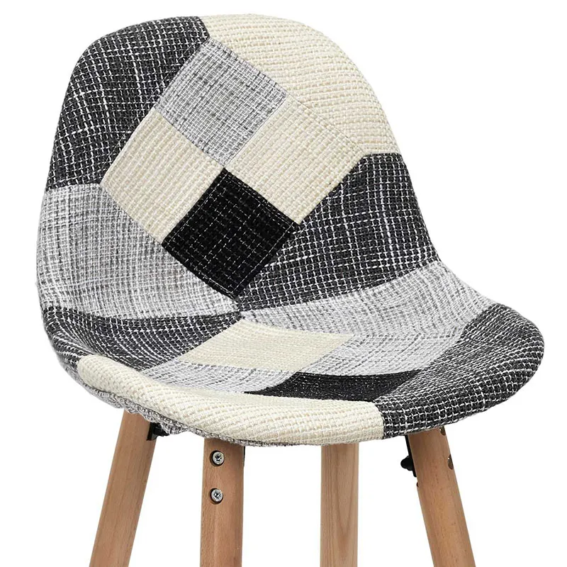 2 Tabourets de bar Patchwork Gris - 92,5x39x45cm-3