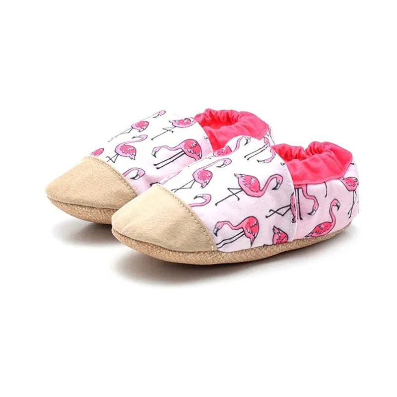 Chaussons antidér. Coton Flamant rose - Blanc/Rose-2