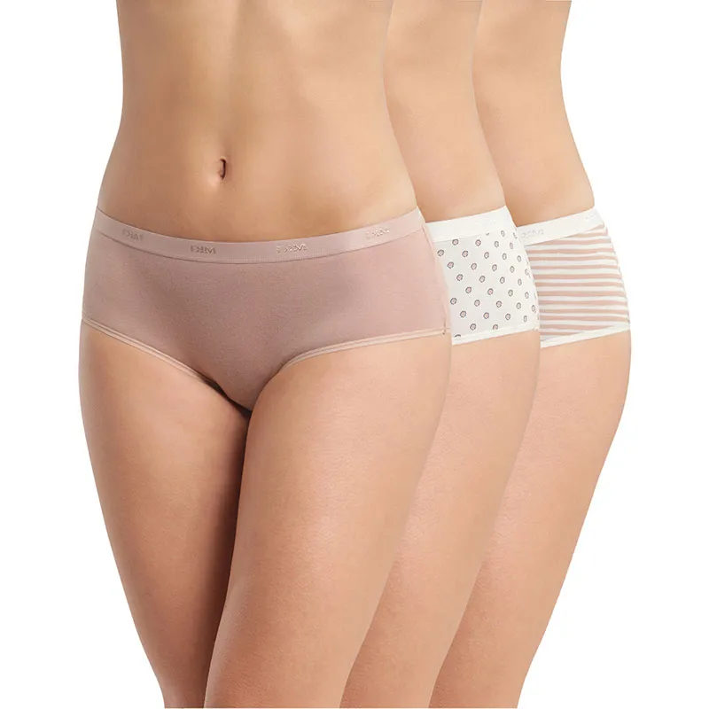 3 Shorties Pocket Coton - Rose/Blanc-0