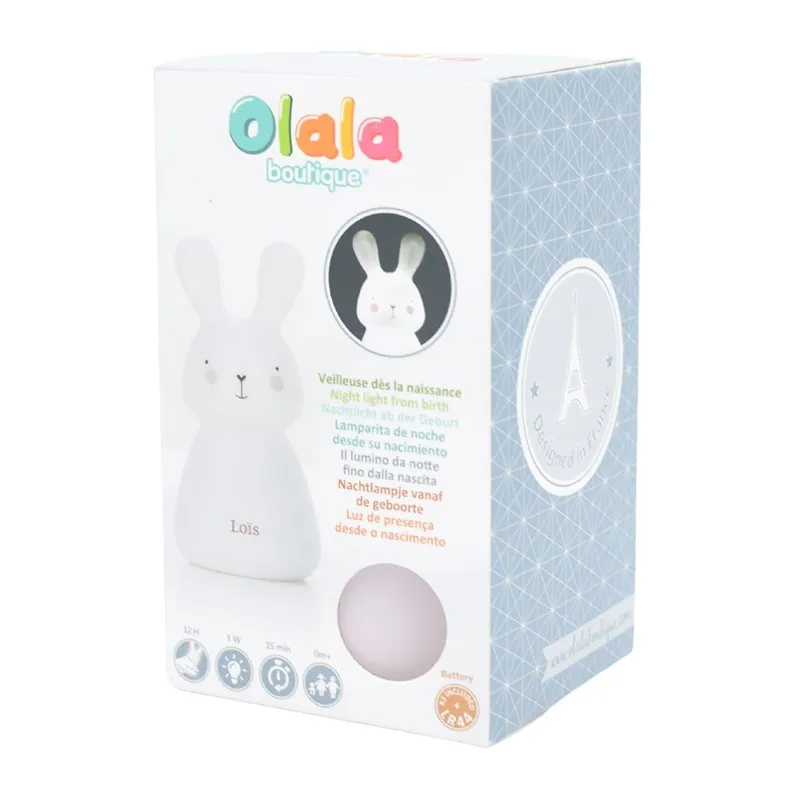 Veilleuse Solo à pile - Lapin Rose-4