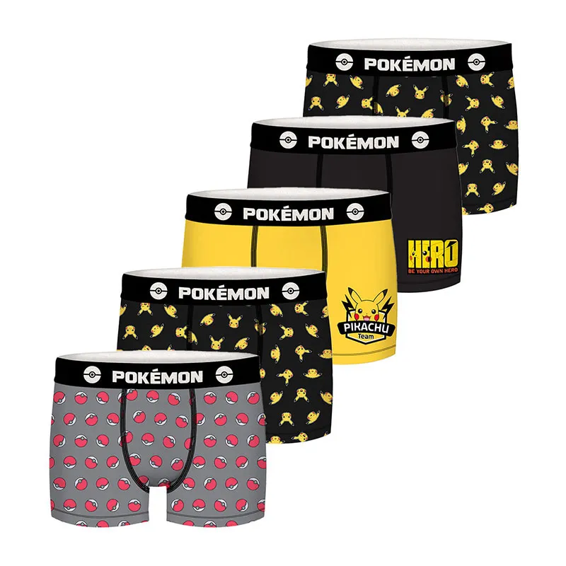 5 Boxers Garçon Coton Pokémon - Multicolore-0
