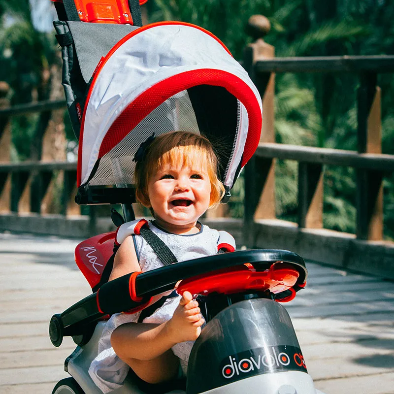 Porteur Voiture Diavolo 9en1 Rouge/Gris - 10m+-11
