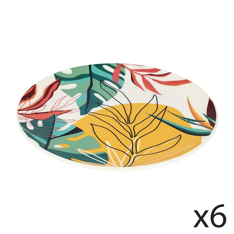 6 Assiette Paradis Exotique - ø20cm-0