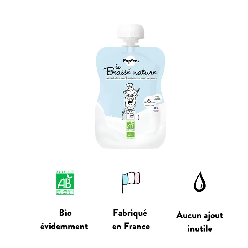 5x100g Gourdes Brassé Nature BIO - 6m+-2