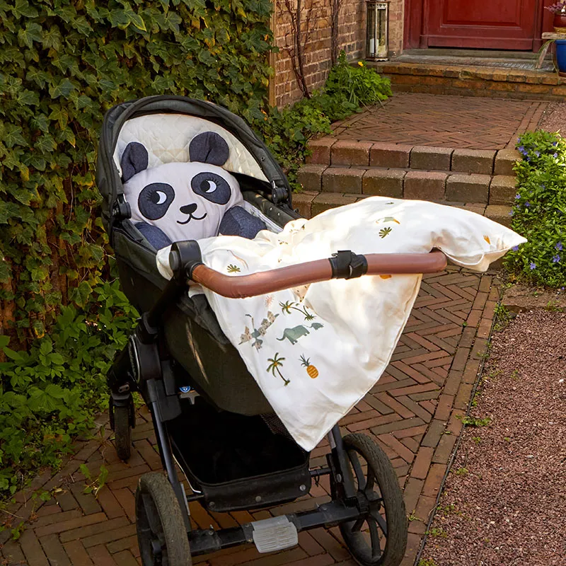Coussin d'angle Coton BIO Panda Noir/Blanc - 40x50cm-3