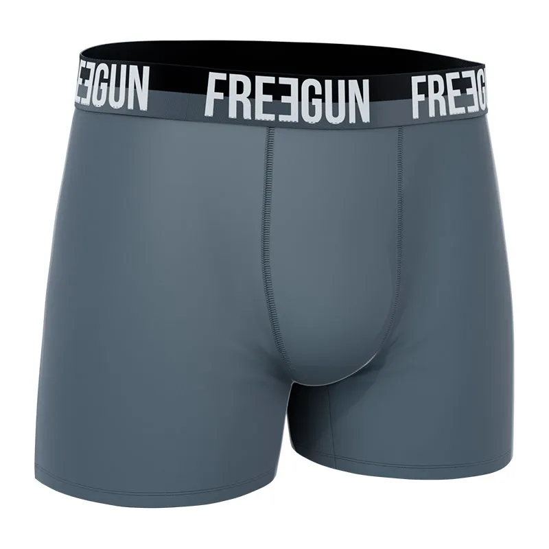 4 Boxers Homme Freegun - Noir/Gris/Blanc/Violet-16
