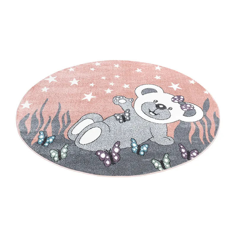 Tapis rond Anime ourson Rose - Plusieurs dim. dispos-2