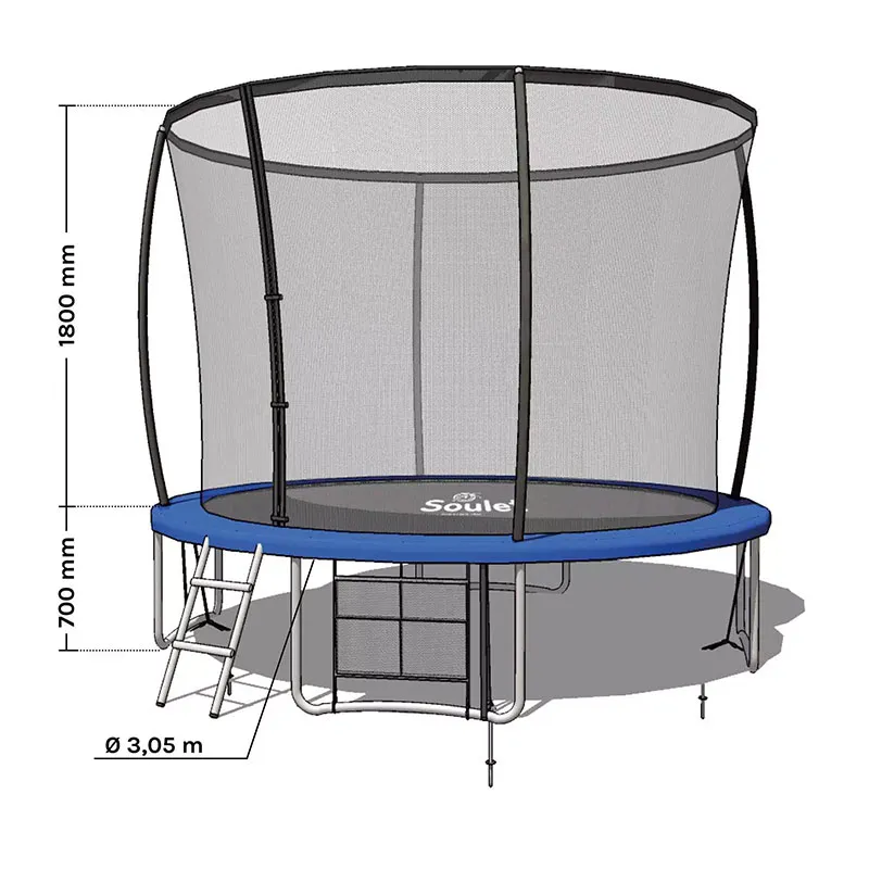 Trampoline avec filet et échelle - 3,05m-3