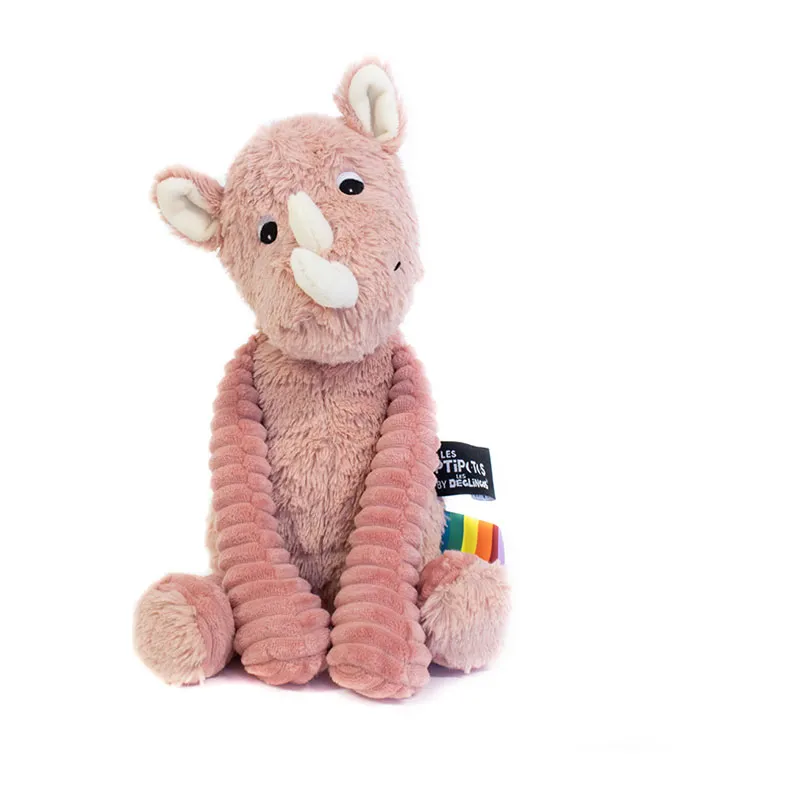 Peluche Grosbisou le Rhino Rose - 35cm-0