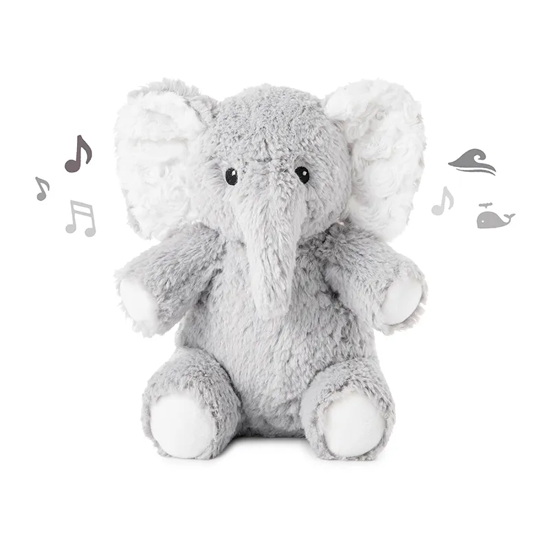 Peluche à bruit Elliot Elephant Blanc - 19x17x11cm-1