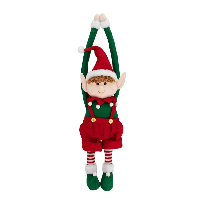 Lutin à suspendre Vert/Rouge - 21x9x74cm - MERRY XMAS - 48H - PREMIUM-0