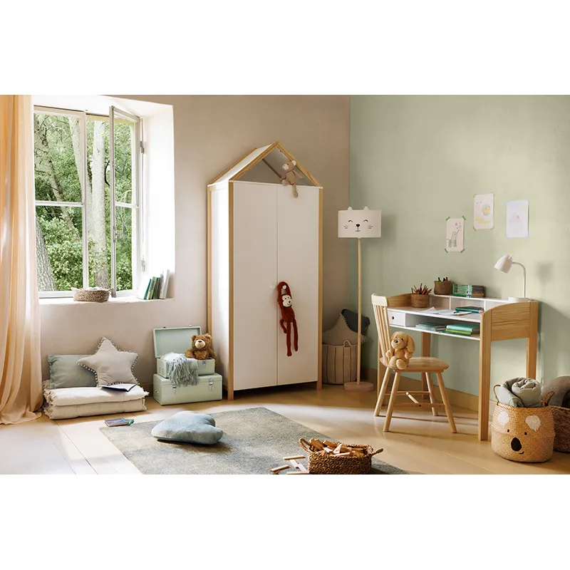 Bureau enfant primaire Bois Blanc - 100x52x85cm-5