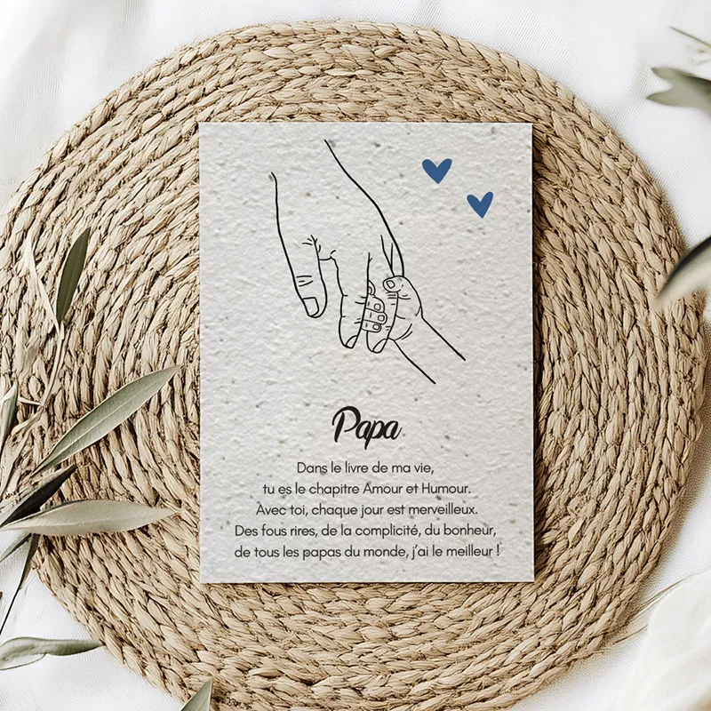 Carte à planter Chapitre Papa Mélange de fleurs + enveloppe kraft-4