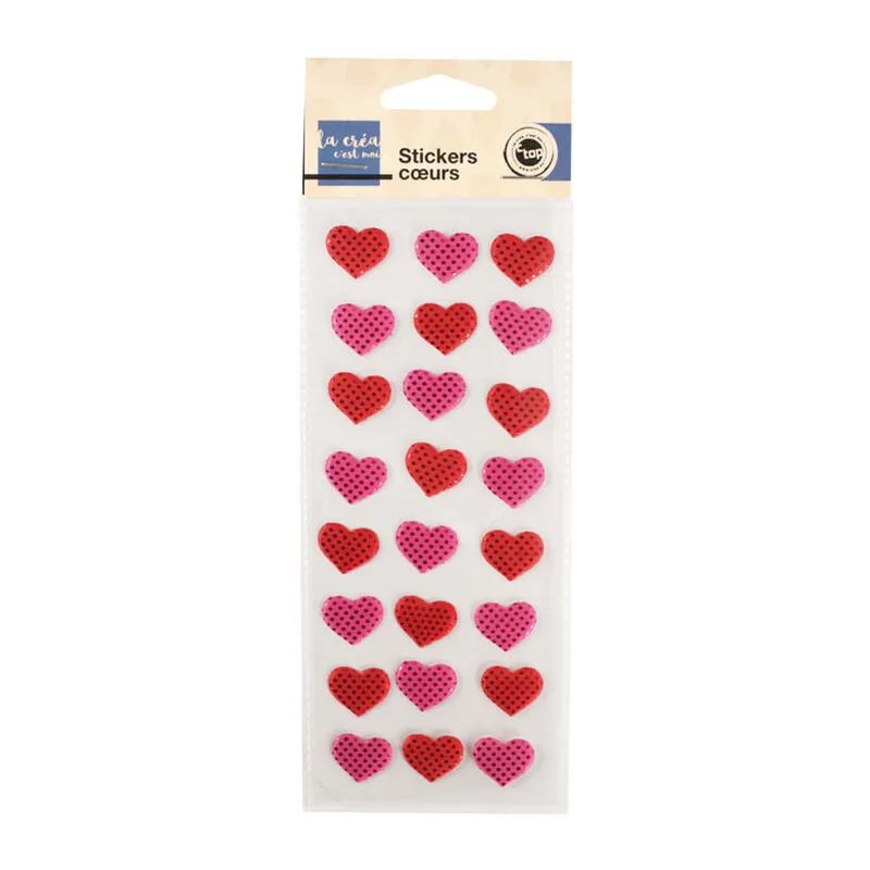 Stickers Cœurs & Paillettes - 144pcs-6